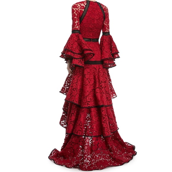 Alexis Laurel Tiered Lace Gown S - Picture 4 of 4